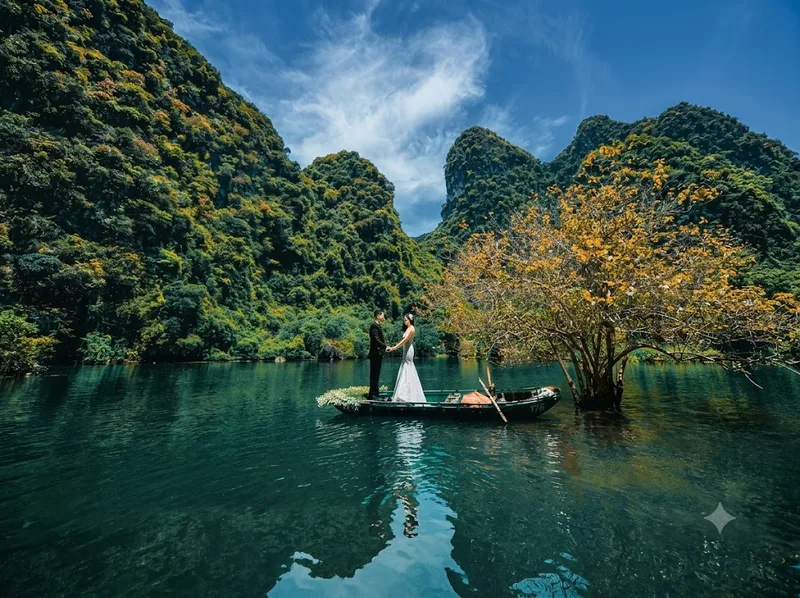 Hồ Đồng Chương mang khung cảnh yên tĩnh giữa đồi cây xanh