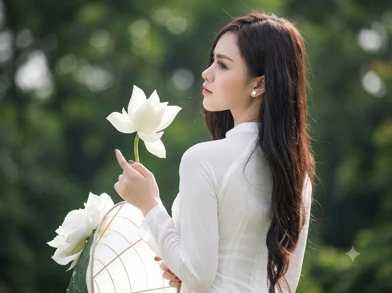 Hoa sen trắng tượng trưng cho tâm hồn trong sáng và sự thanh khiết