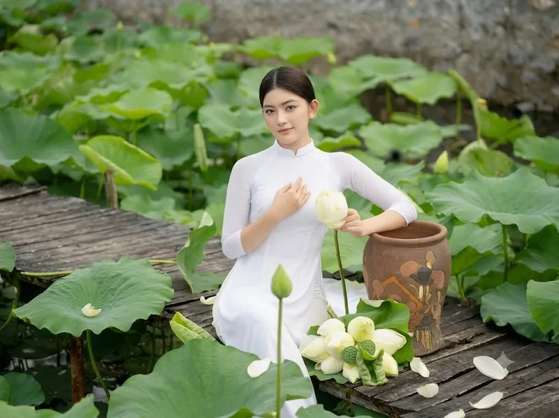 Vẻ đẹp hoa sen trắng thể hiện sự giản dị, thanh cao và tinh tế