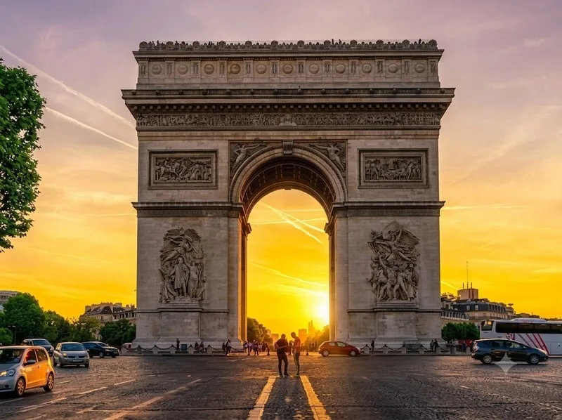 Khải hoàn môn Paris tọa lạc tại quảng trường Charles-de-Gaulle